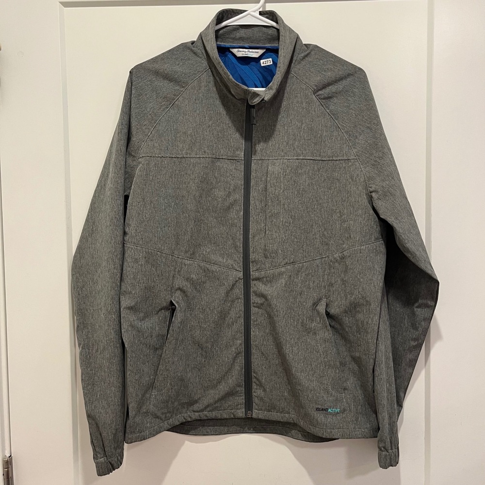 Tommy Bahama IslandZone Mens Gray Full Zip Active Jacket Island Active Large